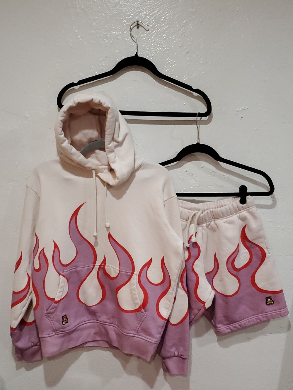 Teddy Fresh Flame Hoodie with Matching Shorts Size XS
